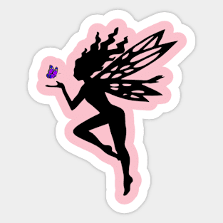 Fairy with Purple Butterfly Sticker